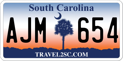 SC license plate AJM654