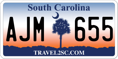 SC license plate AJM655