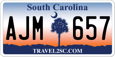 SC license plate AJM657