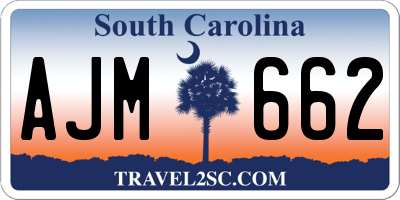 SC license plate AJM662