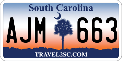 SC license plate AJM663