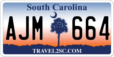 SC license plate AJM664