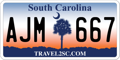 SC license plate AJM667