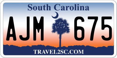 SC license plate AJM675