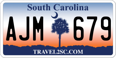 SC license plate AJM679