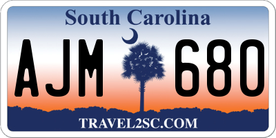 SC license plate AJM680
