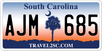 SC license plate AJM685