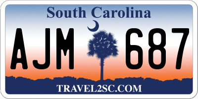 SC license plate AJM687