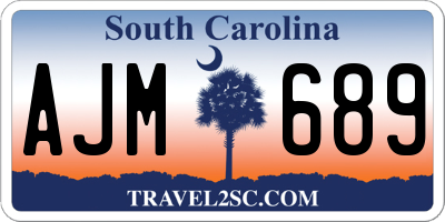 SC license plate AJM689