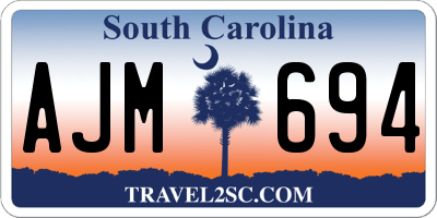 SC license plate AJM694
