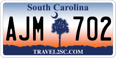 SC license plate AJM702