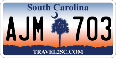 SC license plate AJM703