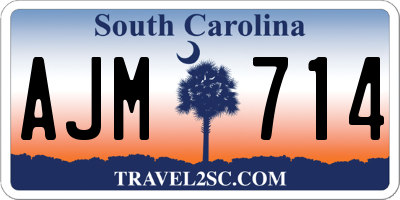 SC license plate AJM714