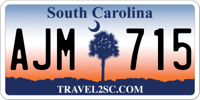 SC license plate AJM715