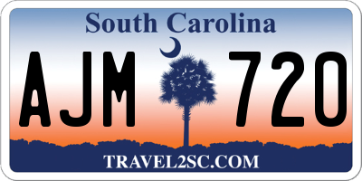 SC license plate AJM720