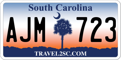 SC license plate AJM723