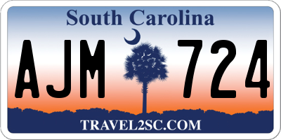 SC license plate AJM724