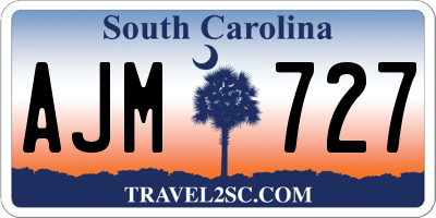 SC license plate AJM727