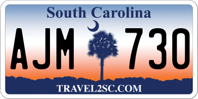 SC license plate AJM730
