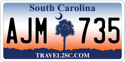 SC license plate AJM735