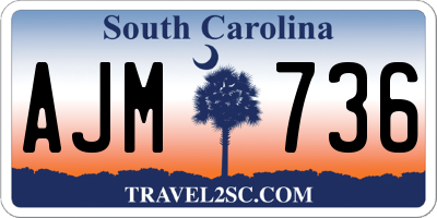 SC license plate AJM736