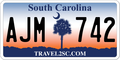 SC license plate AJM742