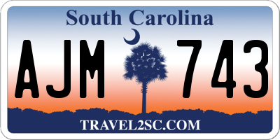 SC license plate AJM743