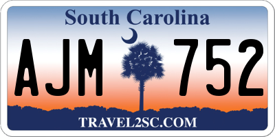 SC license plate AJM752