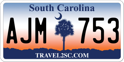 SC license plate AJM753