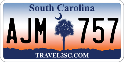 SC license plate AJM757
