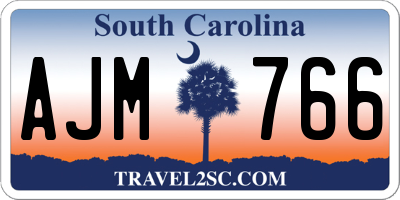 SC license plate AJM766