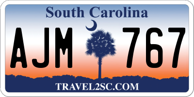 SC license plate AJM767