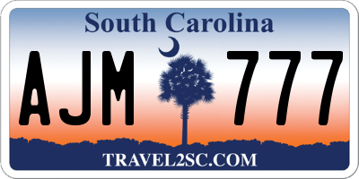 SC license plate AJM777