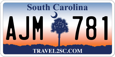 SC license plate AJM781