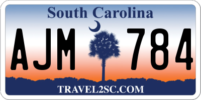 SC license plate AJM784