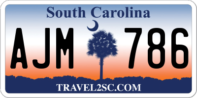 SC license plate AJM786