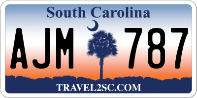 SC license plate AJM787