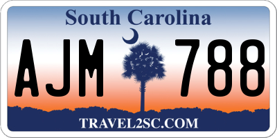 SC license plate AJM788