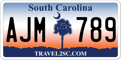 SC license plate AJM789