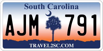 SC license plate AJM791