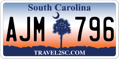 SC license plate AJM796