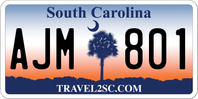 SC license plate AJM801