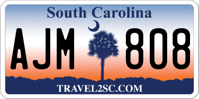SC license plate AJM808