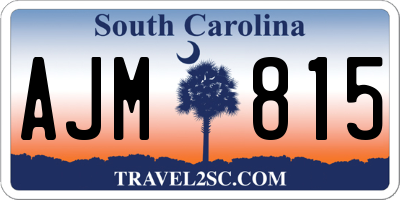 SC license plate AJM815