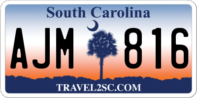 SC license plate AJM816