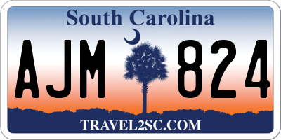 SC license plate AJM824