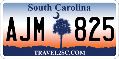 SC license plate AJM825