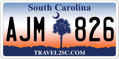 SC license plate AJM826