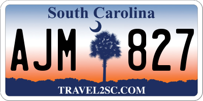 SC license plate AJM827