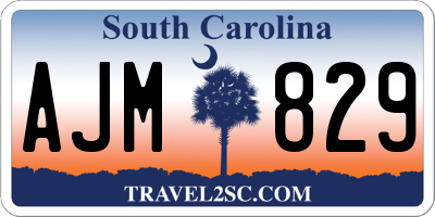 SC license plate AJM829